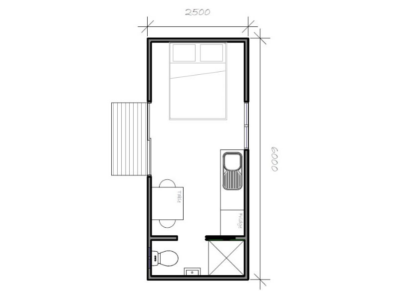 Mobile Cabin Large Floorplan With Bathroom